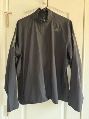 adidas Black Lightweight Windbreaker Running Jacket